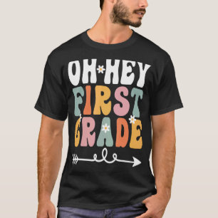 Första Klass Retro Groovy Teacher Student 1s T Shirt