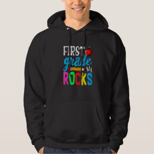 Första Klass Rocks Tillbaka Till Skolan Första Sko Hoodie