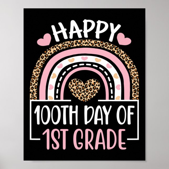 Första Klass-Roligtens dag 100 dagar för skollärar Poster (Framsidan)