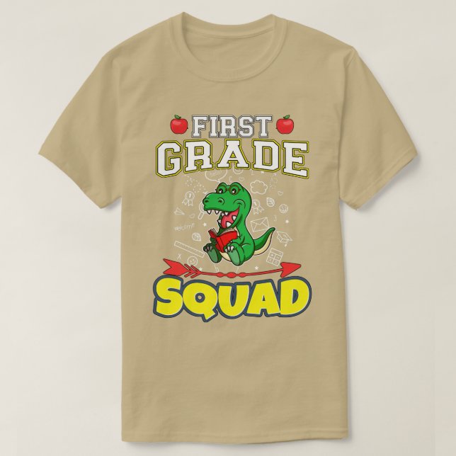 Första Klass Squad Funny Elementary Primary School T Shirt (Design framsida)
