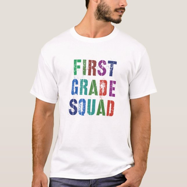 FÖRSTA KLASS SQUAD Kids Lärare 1St Grader Learning T Shirt (Framsida)