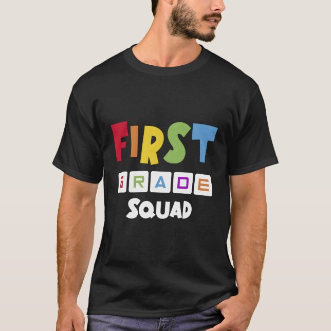 Första Klass Squad Team 1St Klass Lärare T Shirt (Framsida)