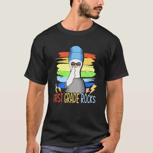 Första Klass Sten Cute Anka-skolan 1:a Klass T Shirt (Framsida)