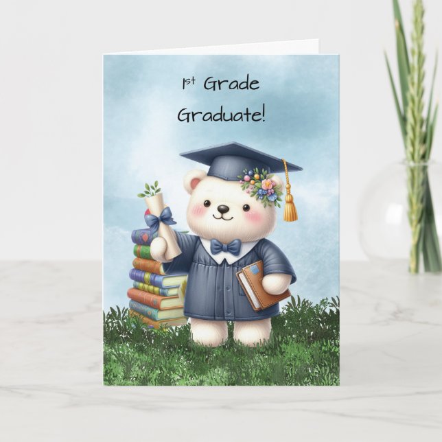 Första Klass Studenten-Grattisen för flickor Kort (Framsida)