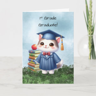 Första Klass Studenten-Grattisen för flickstall Kort