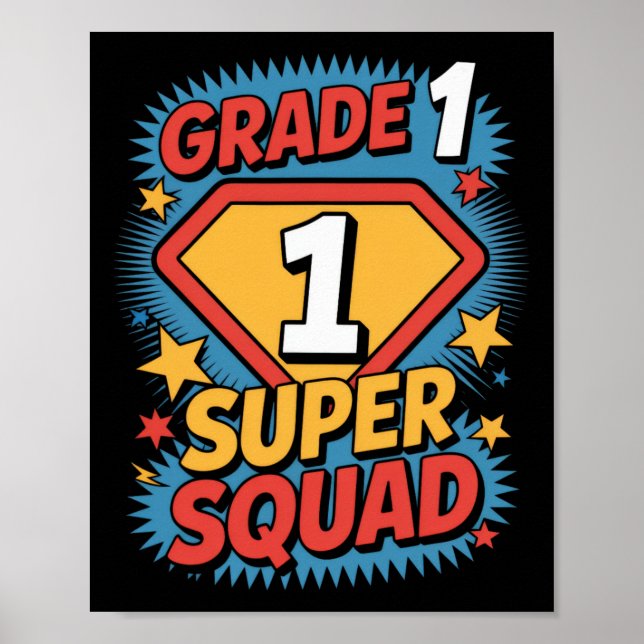 Första Klass superhjälten Square 1:a årets barn ti Poster (Framsidan)