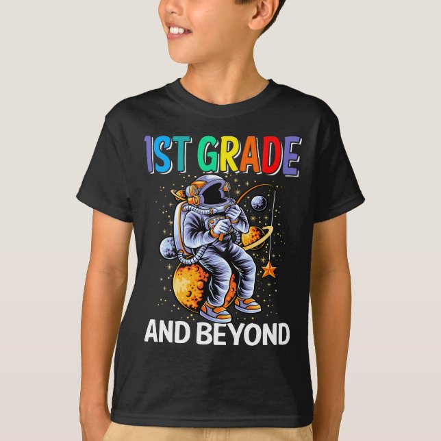 Första Klass Tee Back to school Spaceman Space Äls (Framsida)
