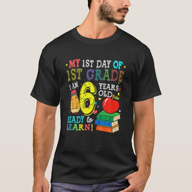 Första Klass tillbaka till första dagen för skolpo T Shirt (Framsida)