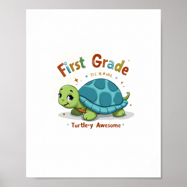Första Klass Turtle-y-Fantastisk 1:a Klass Tillbak Poster (Framsidan)