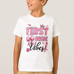 Första Klass Vibes Back to school Coquette Teac T Shirt