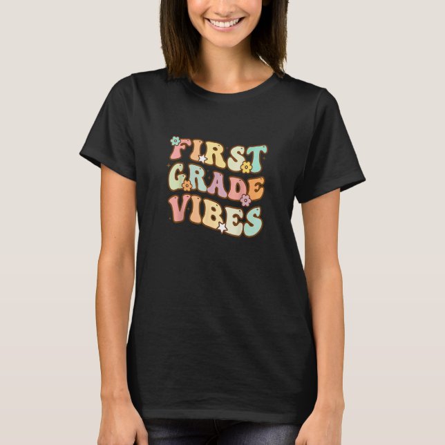 Första Klass Vibes Back to school lärare Barn T Shirt (Framsida)