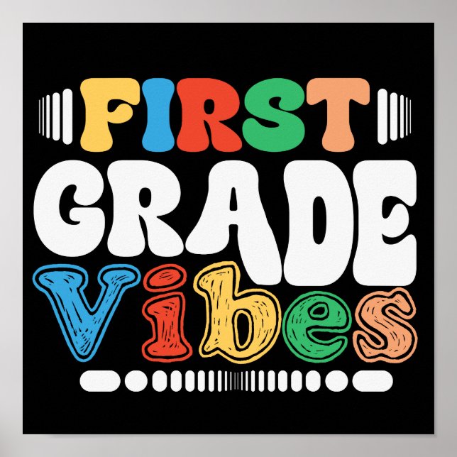 Första Klass Vibes Back to school Studenter Lärare Poster (Framsidan)