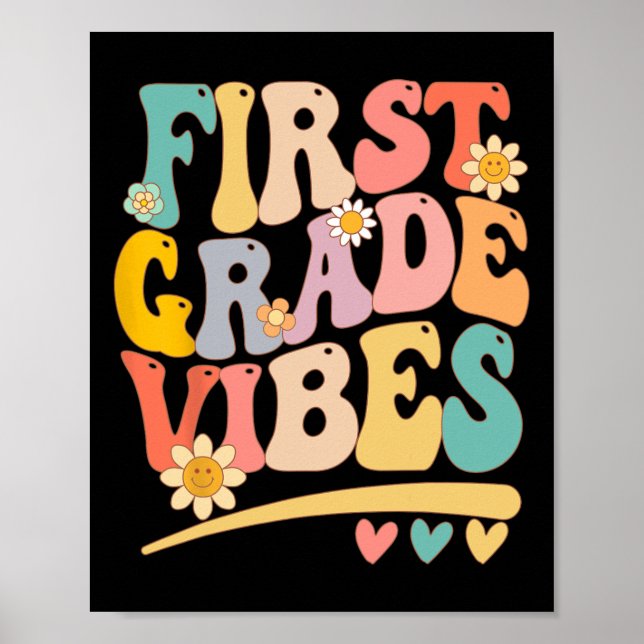Första Klass Vibes för lärarinnan för flickpojkar  Poster (Framsidan)