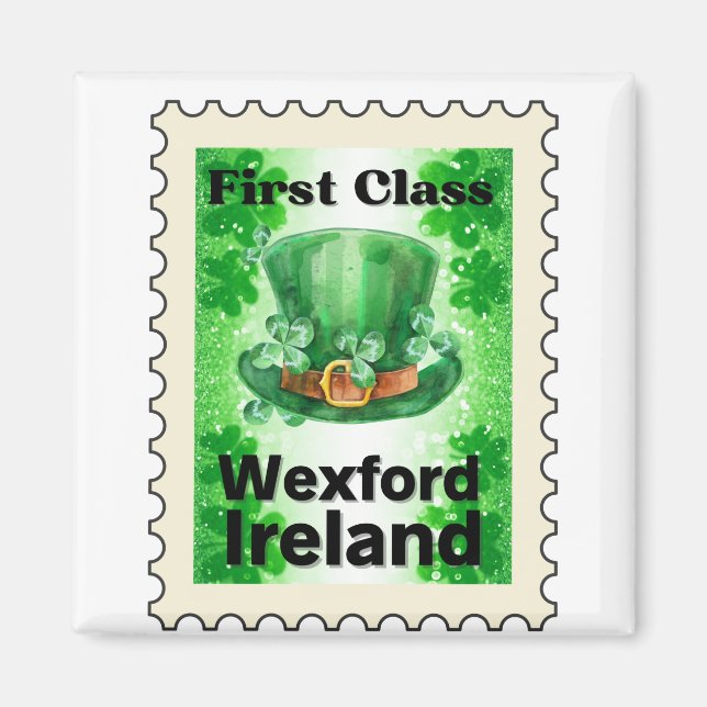 Första klassen Wexford Ireland Frimärke Magnet (Framsidan)
