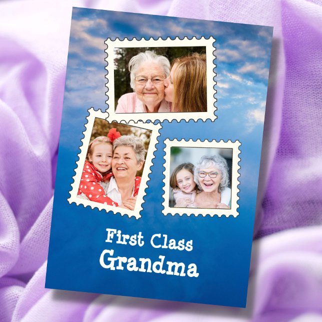 Första klassens Grandma Best Grandma 3 Photo Kort (Skapare uppladdad)