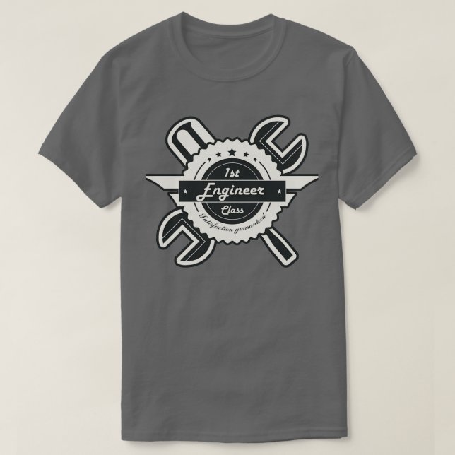 Första klassens Ingenjör Retro Career Gift T Shirt (Design framsida)