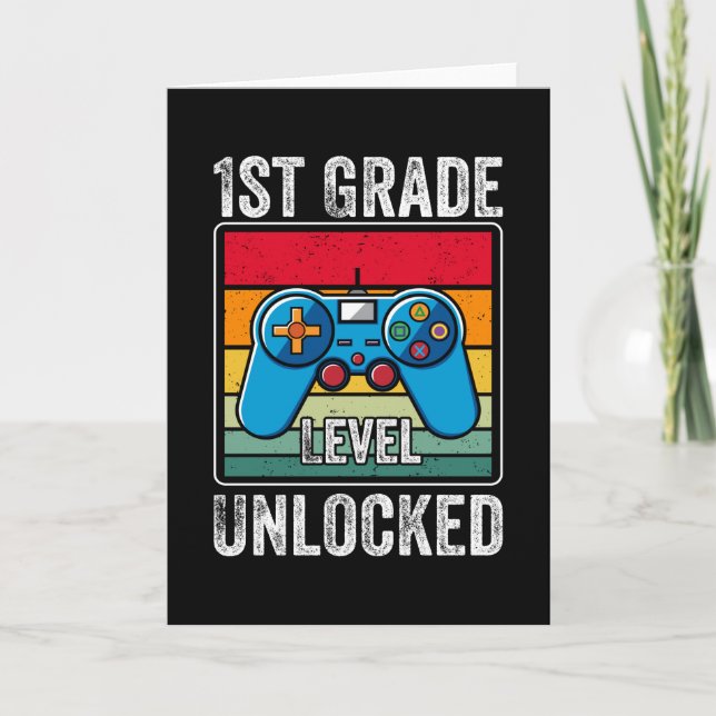 Första Klassens Nivå Upplåst Video Spel Student Pr Kort (Framsida)