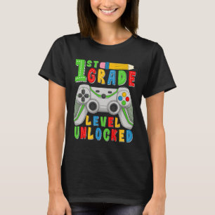 Första klassnivå upplåst Ck till skolan Gamer pojk T Shirt