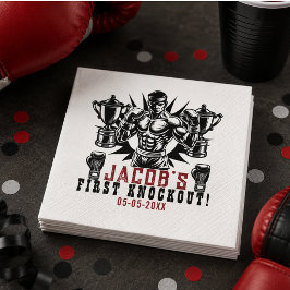 Första knockoutboxningsfödelsedagsfesten pappersservett
