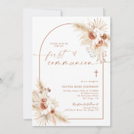 Första kommissionen, Pampas Grass Boho Christening Inbjudningar