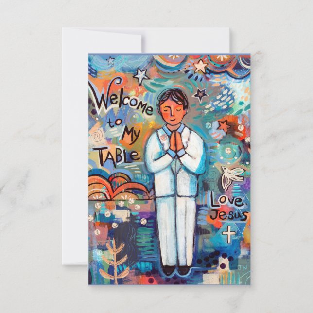 Första kommunala Anpassadet Prayer Card för pojkar (Framsida)