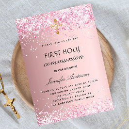 Första kommunala  rosa glitter-flickan inbjudningar