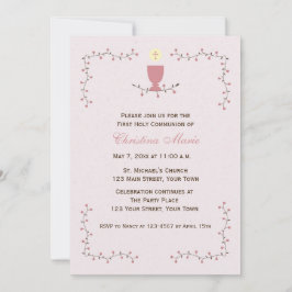 Första kommunen, Blommigt Vines with Rosa Chalice Inbjudningar