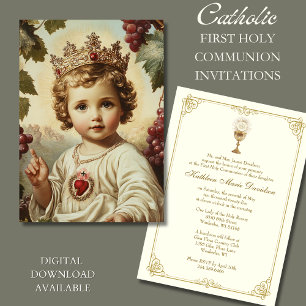 Första kommunen Helig Heart Child Jesus Inbjudningar