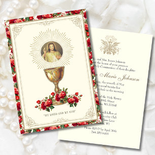 Första kommunens Blommigt Jesus Divine Mercy Blomm Inbjudningar