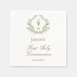 Första kommunens gröna vapensköld-chalice pappersservett