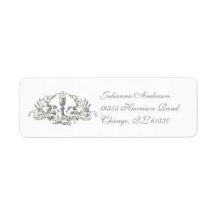 Första kommunens katolska Eucharist Chalice Returadress Etikett