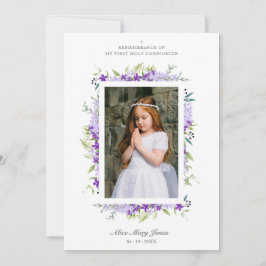 Första kommunens Lila Botanical Ram Photo Anteckningskort