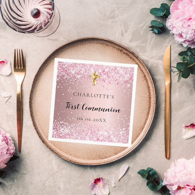 Första kommunens rosa Conetti namn Pappersservett (Skapare uppladdad)