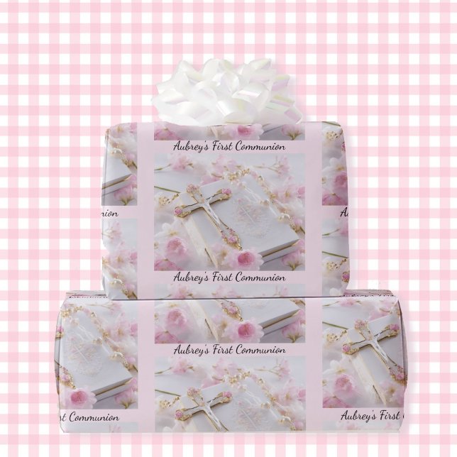 Första kommunens Rosa Girl Girl Girl's Add Namn Presentpapper (Skapare uppladdad)