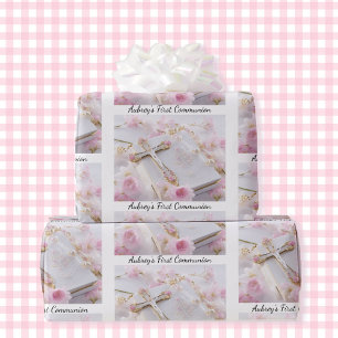 Första kommunens Rosa Girl Girl Girl's Add Namn Wh Presentpapper