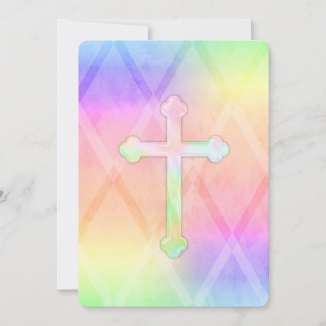 Första kommunfacket Watercolor Kor Rainbow Inbjudningar (Framsida)