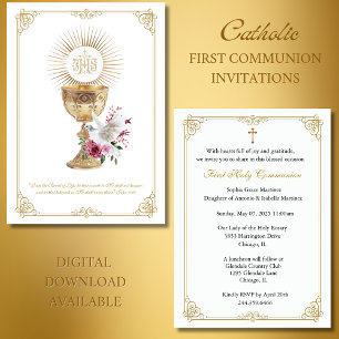 Första kommunföreningen Eucharist Heliga Spirit Bl Inbjudningar