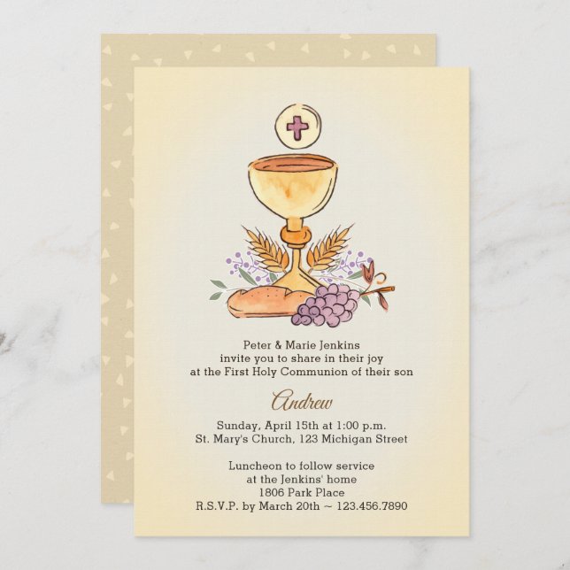 Första kommunfullmäktige Chalice Inbjudningar (Fram/baksida)