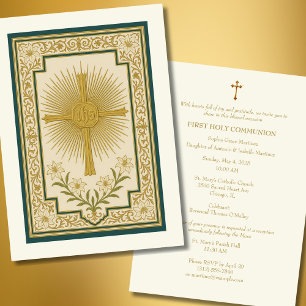 Första kommunfullmäktige Lilies Guld Eucharist Inbjudningar