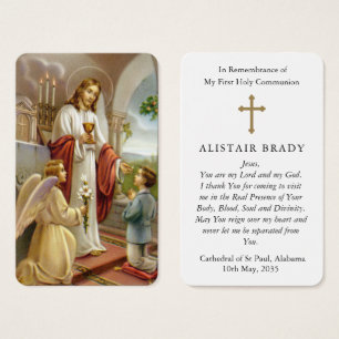 Första kommunfullmäktige Prayers   Boy Communion 1 Visitkort