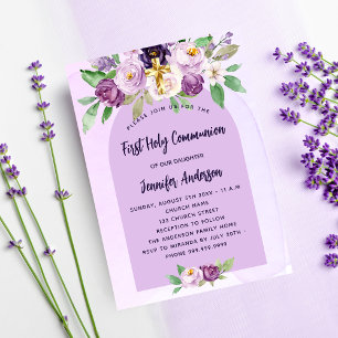 Första kommunfullmäktige violet lila blommor kor l inbjudningar