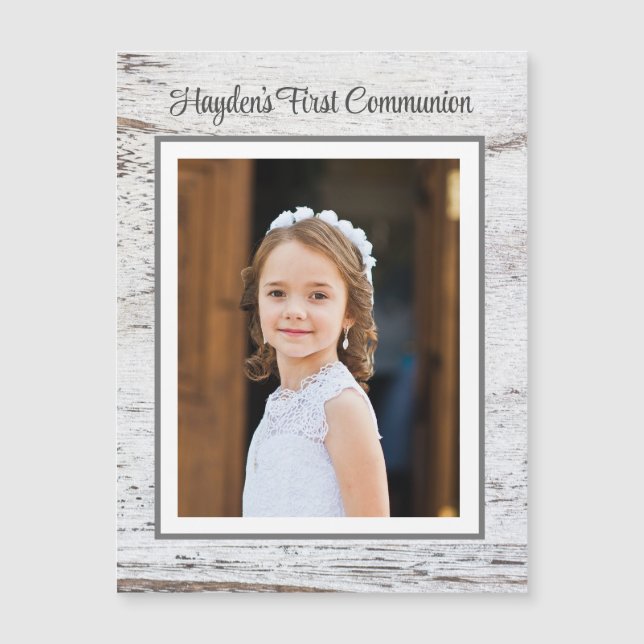Första kommunion! Anpassad fotomagnet (Framsida)