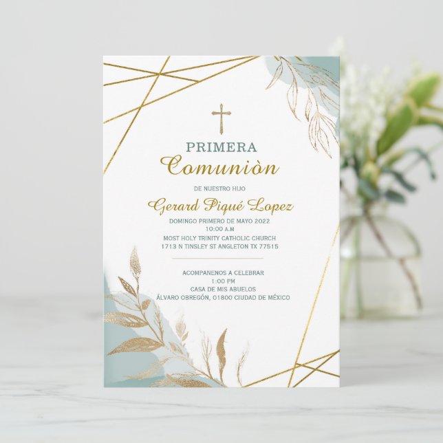 Första kommunion inbjudan utskrivbar inbjudan (Stående Fram)