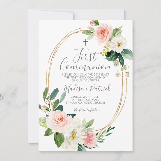 Första kommunion inbjudningar (Framsida)