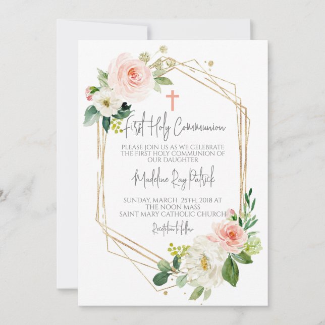 Första kommunion inbjudningar (Framsida)