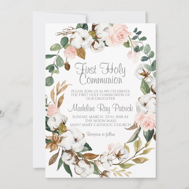 Första kommunion inbjudningar (Framsida)