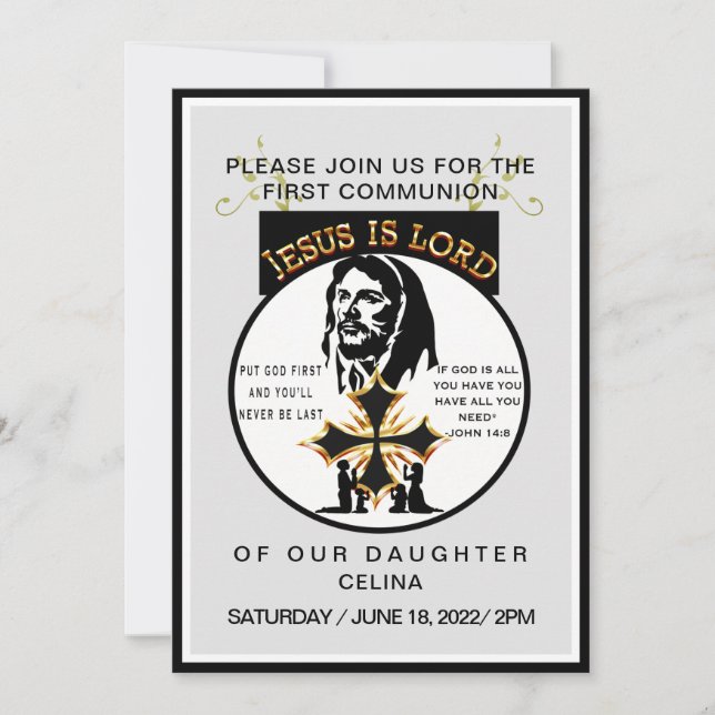 Första kommunion inbjudningar (Framsida)