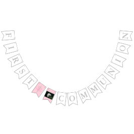 Första kommunion-Kor Girl, sätt in din PHOTO Vimplar