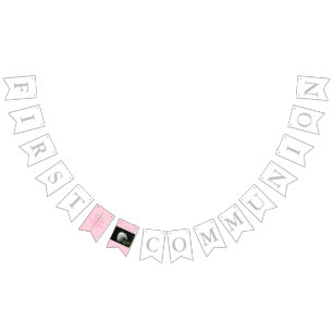 Första kommunion-Kor Girl, sätt in din PHOTO Vimplar