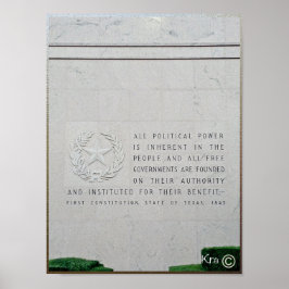 Första konstitutionen, Texas, 1845 QUOTE Poster